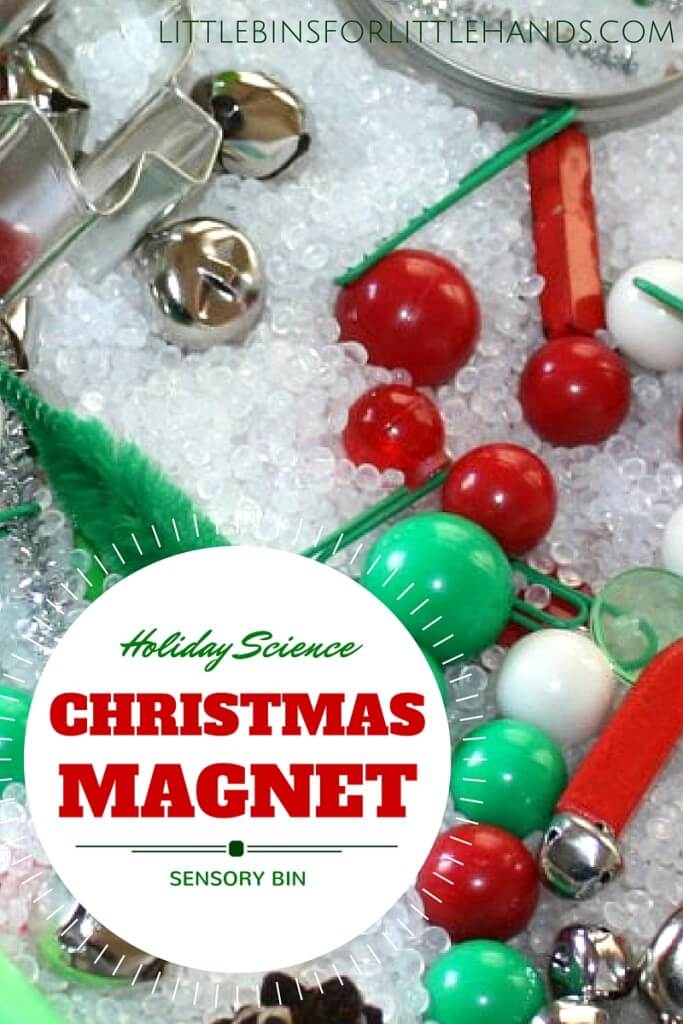 Christmas Magnet Science Sensory Play Activity for Kids Holiday Sensory Bin