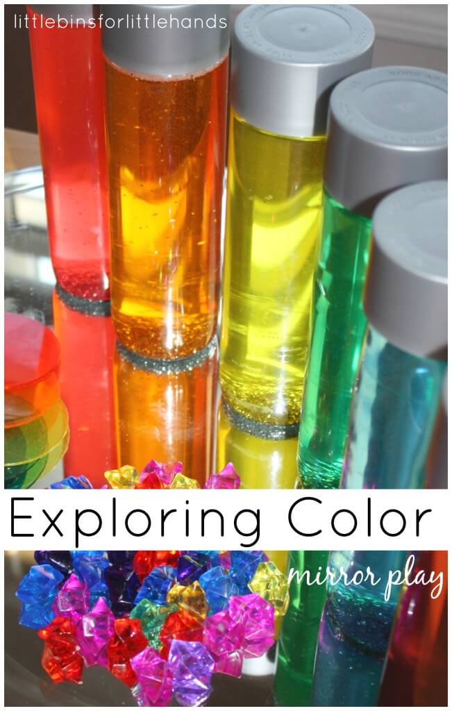 Color Play Mirror Activity Glitter Sensory Bottles