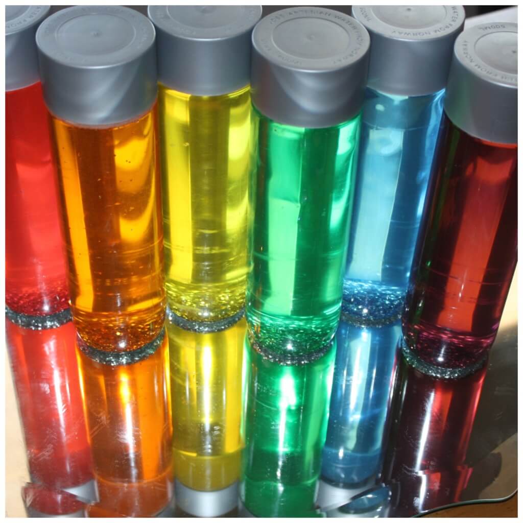 Color Play Mirror Play Rainbow Sensory Bottles Reflection