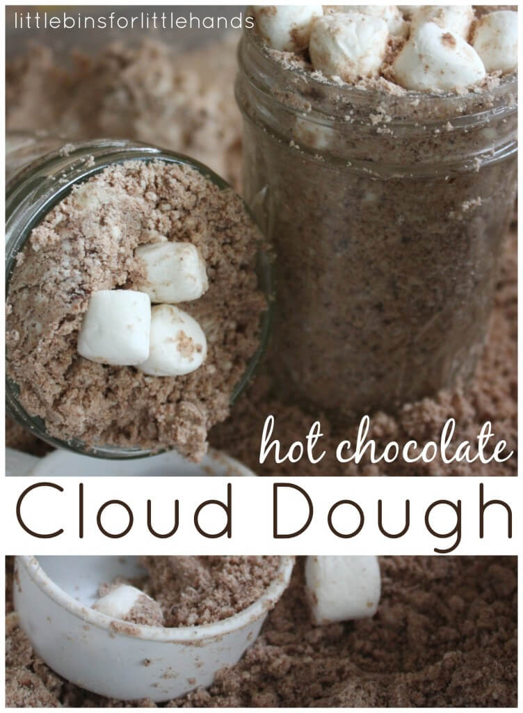Hot Chocolate Cloud Dough Sensory Play