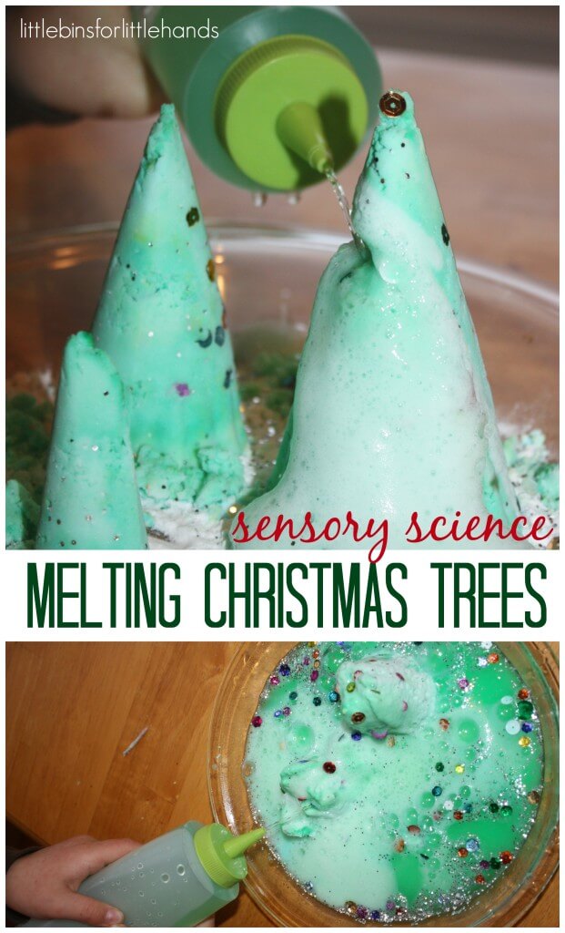 Melting Christmas Tree Baking Soda Science Sensory Play Activity