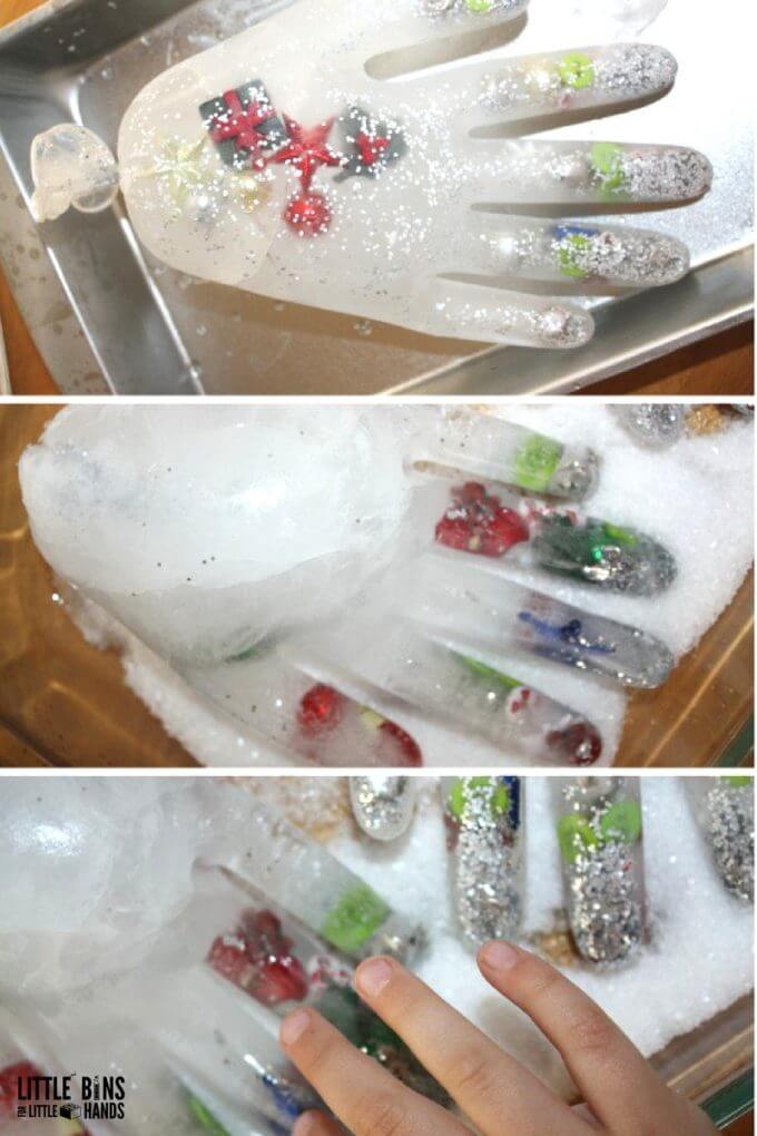 santas-frozen-hands-ice-melt-science-activity-set-up-for-young-kids