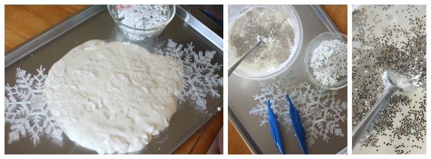 Winter Snowflake Oobleck Sensory Play Science Experiment Set Up Fine Motor