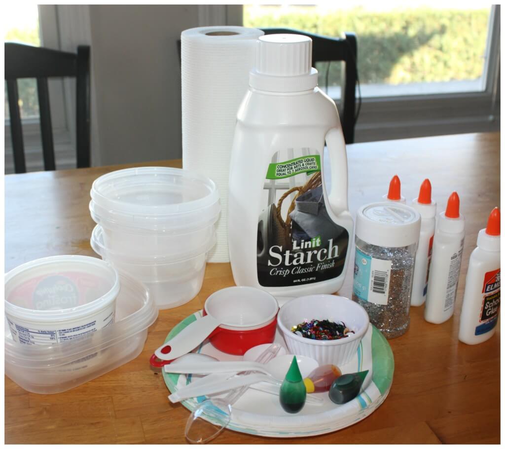 slime recipe party set up