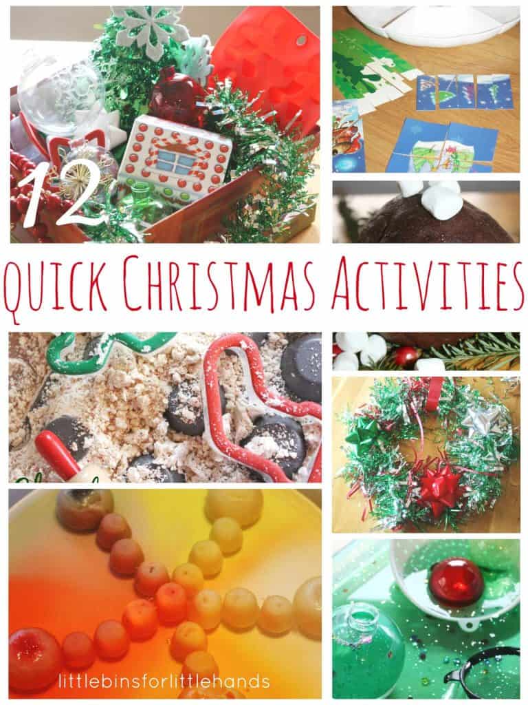 12 Quick Christmas Activities for Kids Science Sensory Crafts Play Dough Fine Motor Skills