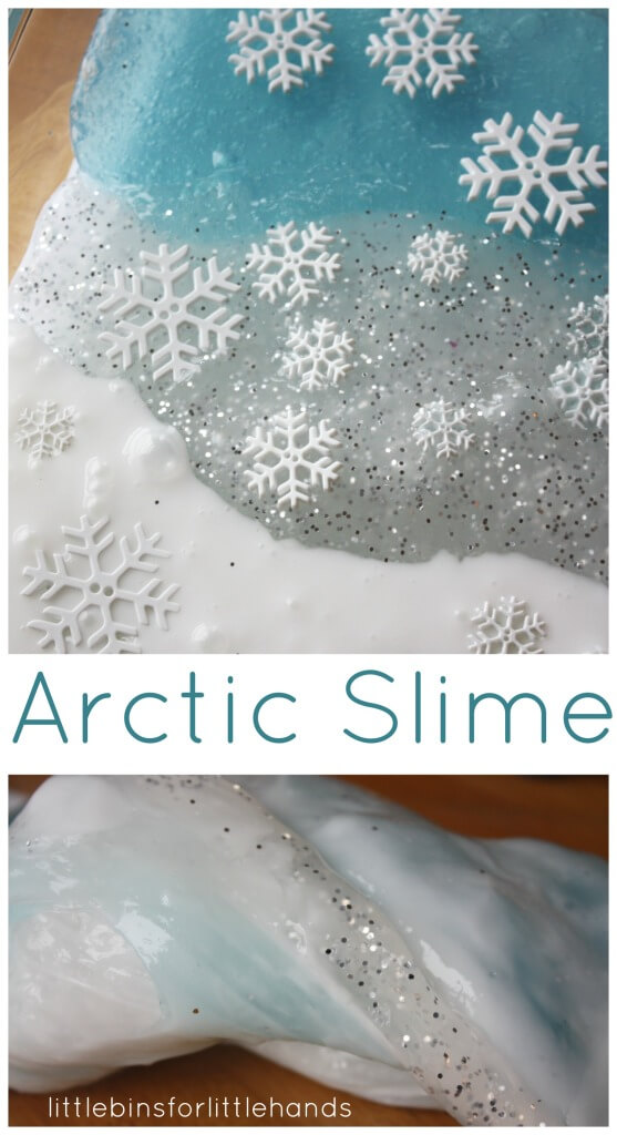 Arctic Slime Winter Sensory Play Homemade slime recipe