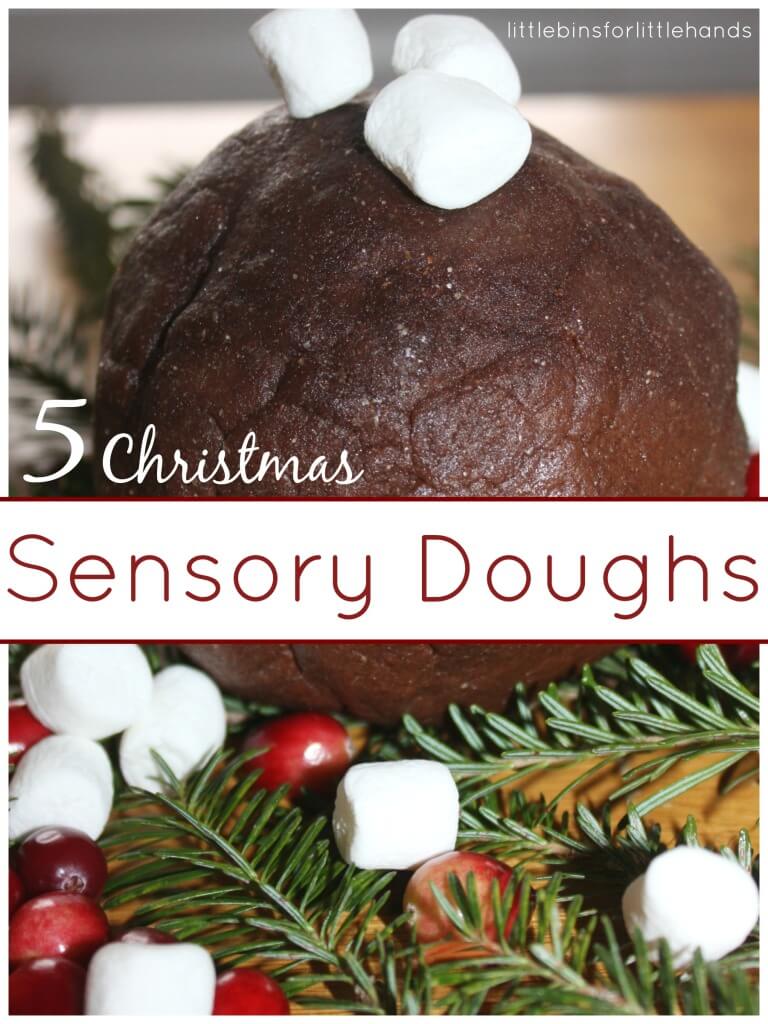Christmas no cook dough sensory play recipes 5 ideas