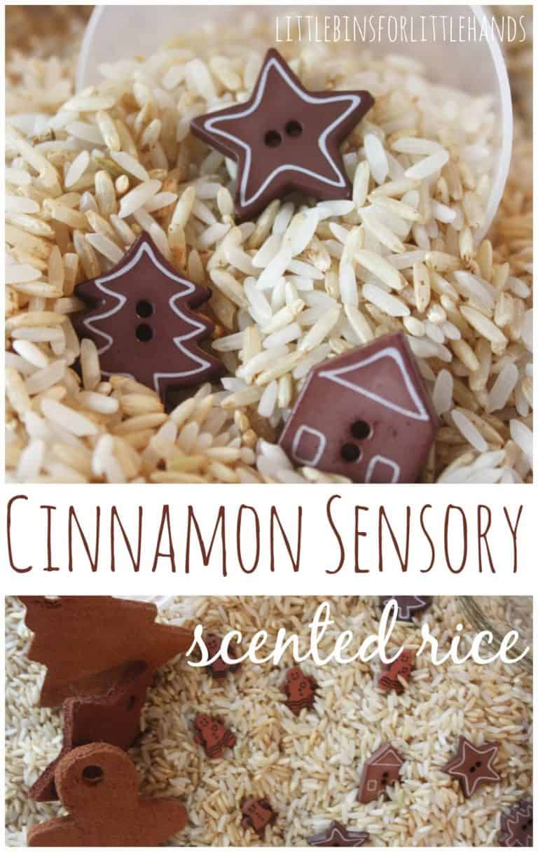 Cinnamon Sensory Rice Play Sensory Bin