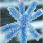 Crystal Snowflake ornament made with borax water pipe cleaners