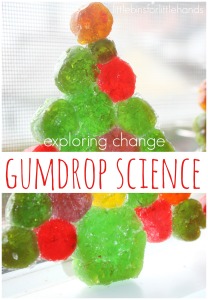Gumdrop science exploring change dissolving, heating, candy math