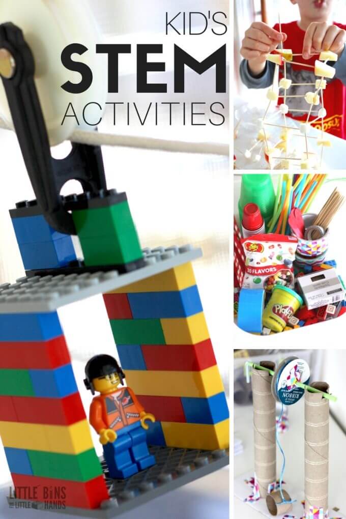 STEM activities and science experiments for kids to do on vacations, weekends, or for summer science camps! Easy to set up STEM projects for kids that use easy to find supplies and materials and are also frugal! Screen free boredom busters for kids, tweens. Build simple structures or machines, make slime, and more! Also a great resource for homeschool STEM or classroom STEM!