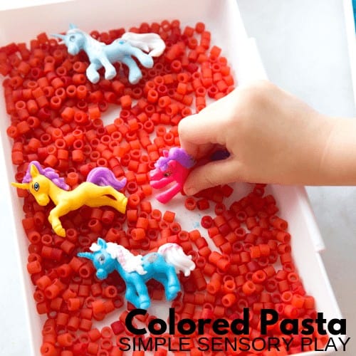 How to Dye Pasta For Sensory Play