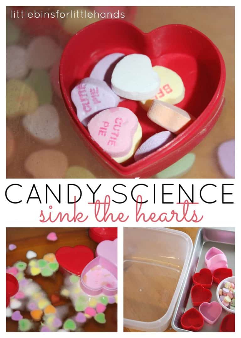 Candy Heart Sink the Boat Science Sensory Activity