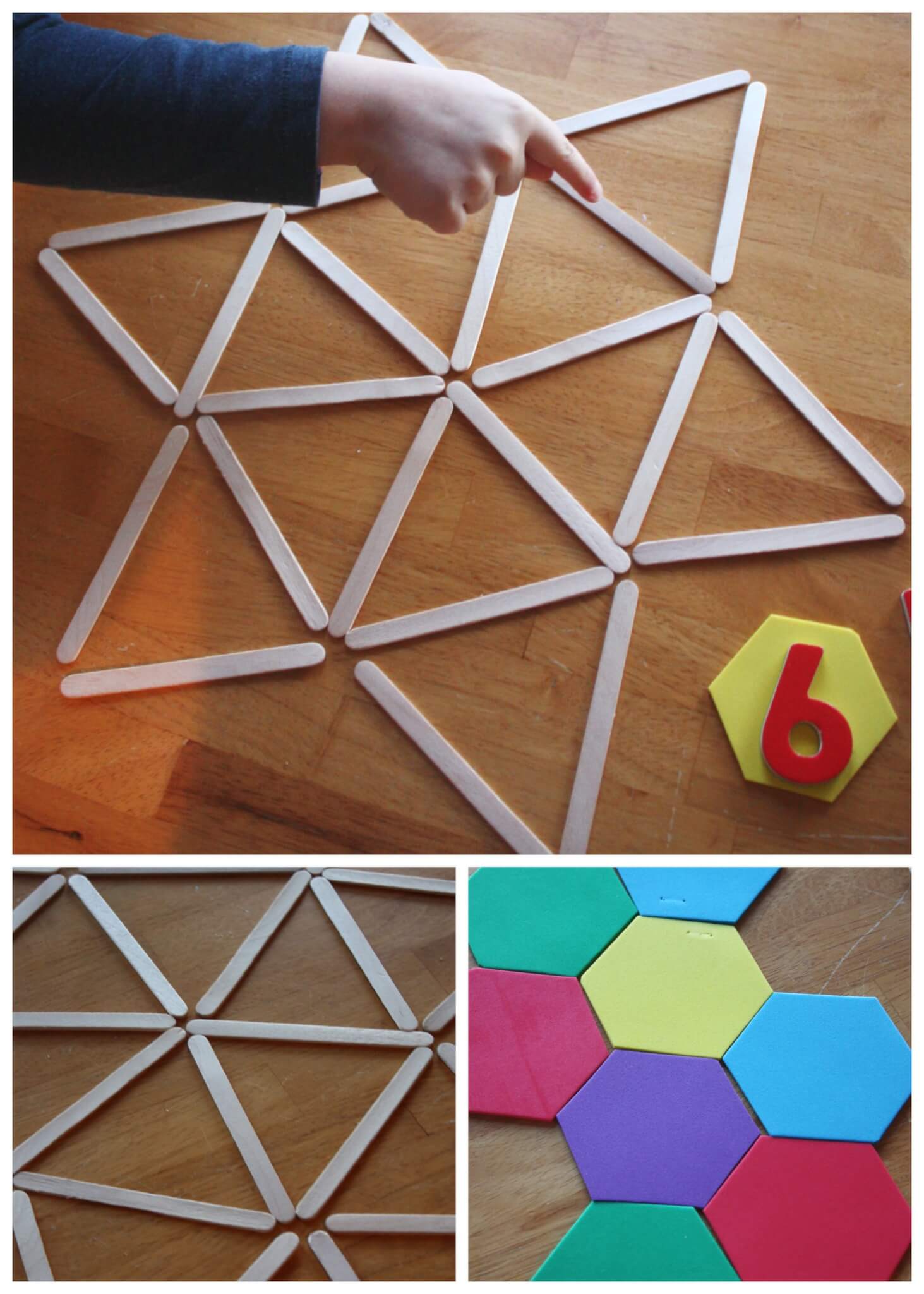 DIY Geometric Shape Rods Building Construction Kit Kids Math Learning Toy 