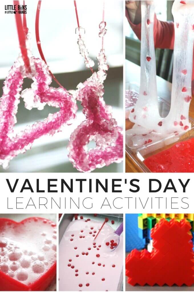  Valentines Day Learning Activities for Kids. Fun Valentines Day science, sensory, STEM, and more for young kids. 