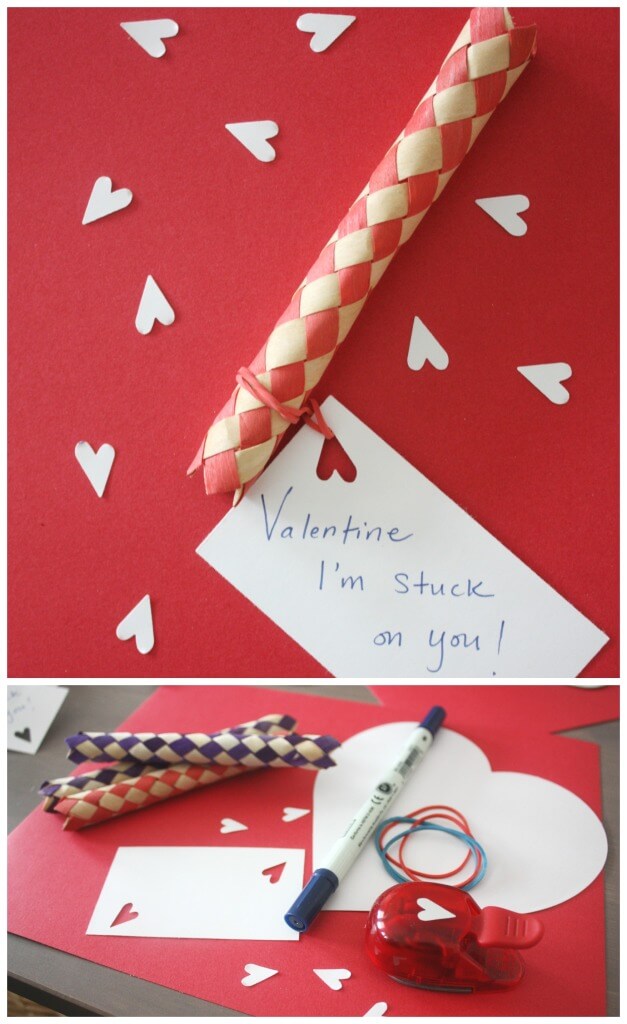 Candy Free Valentine Stuck On You Finger Trap Valentine Card for Kids