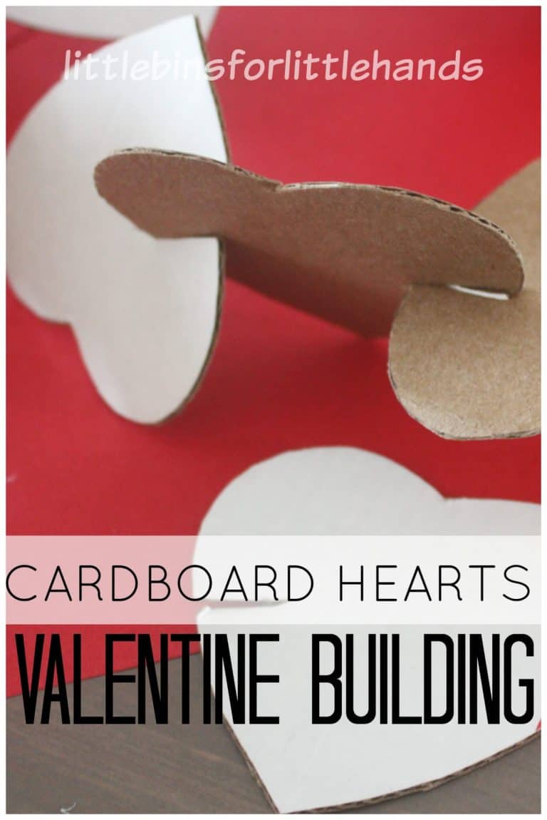 Cardboard Hearts Building Activity for Kids STEM