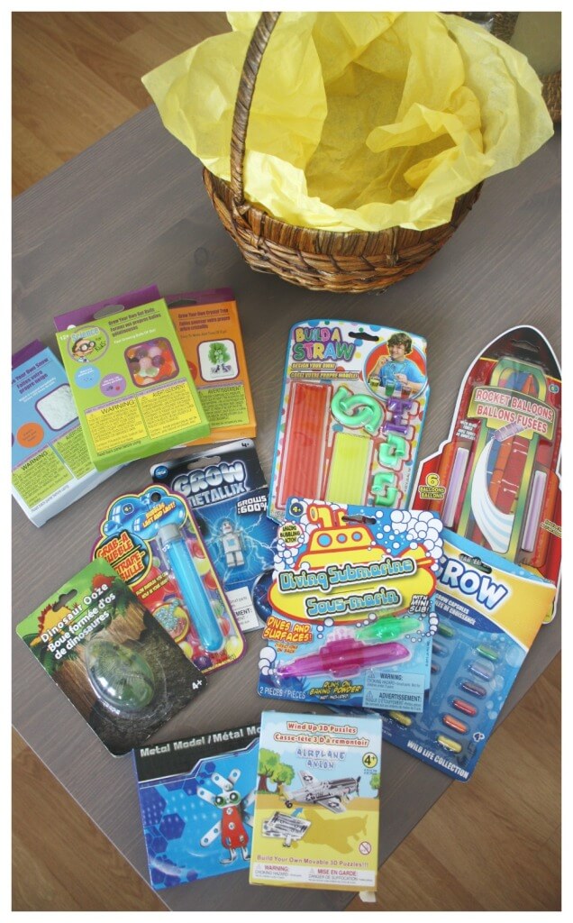 Easter Basket Dollar Store Science Activities rockets bubbles slime crystals engineering