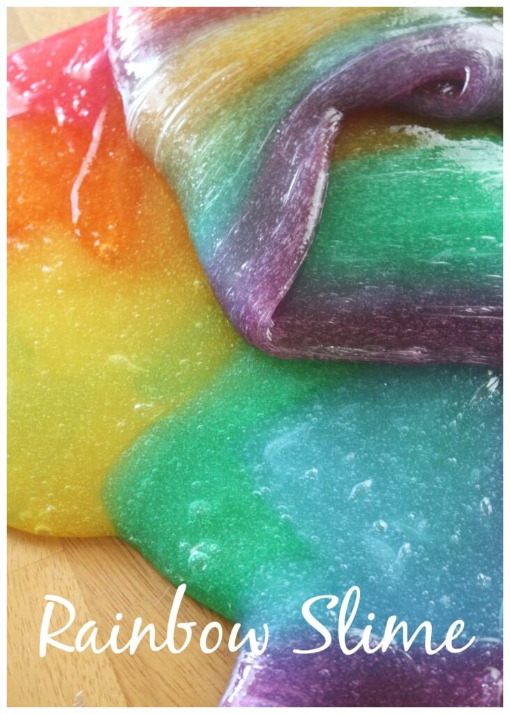 Rainbow Slime Colored Slime Mixing Activity