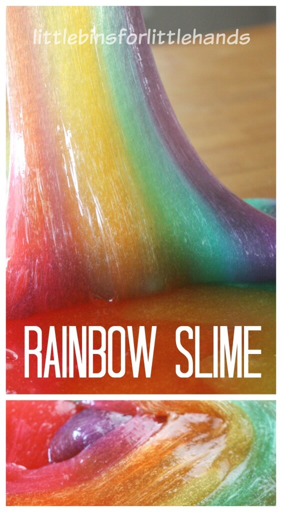 Easy to Make Rainbow Glitter Slime - Little Bins for Little Hands