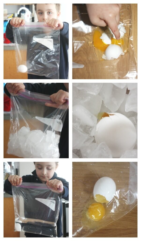 Egg Drop Project with Water Ice Nothing