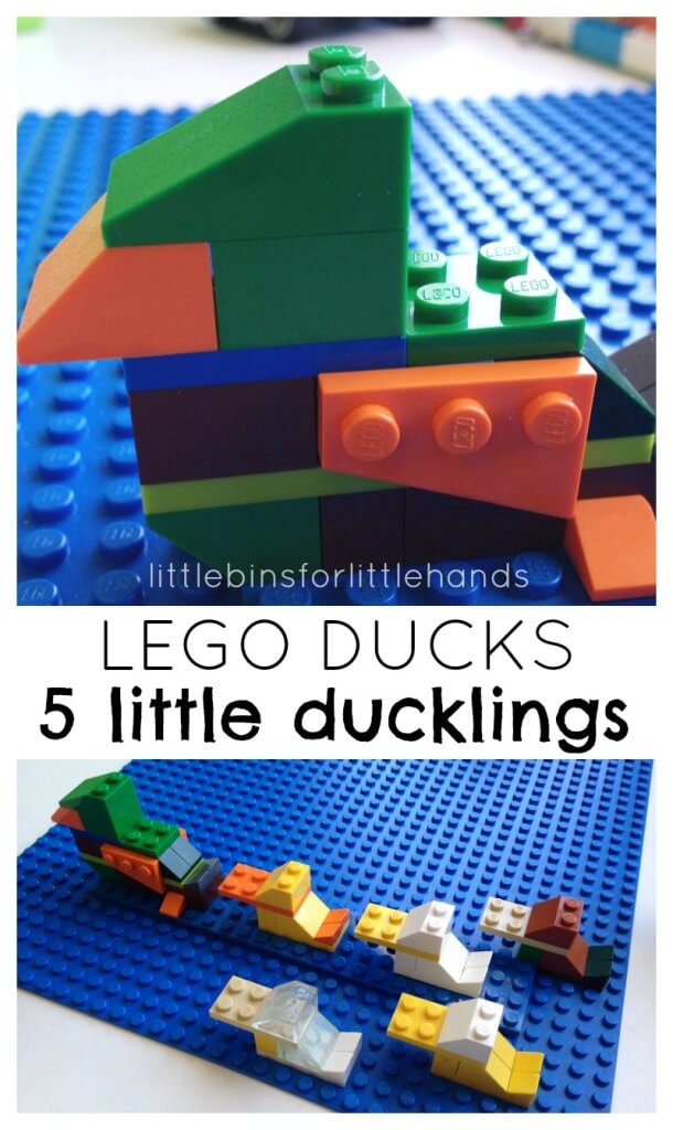 Lego Ducks 5 little ducklings rhyme activity
