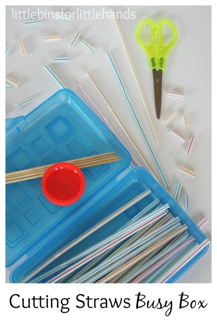 Cutting Straws Busy Box Scissor Skills Activity Fine Motor Play Idea