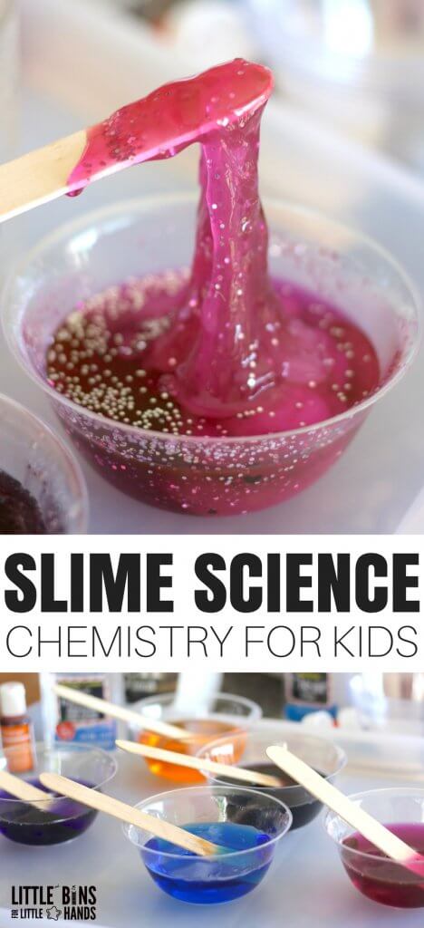 Polymers and Non-newtonian fluids can be a little confusing for young kids, but our short lesson in basic slime science is a perfect way to introduce the science behind the slime to your kids. We LOVE homemade slime.