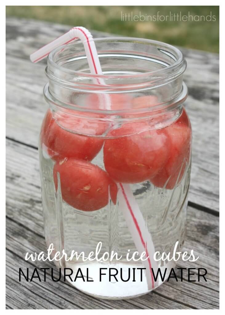 Frozen Watermelon Ice Cubes Natural Fruit Water Healthy Kids Drinks