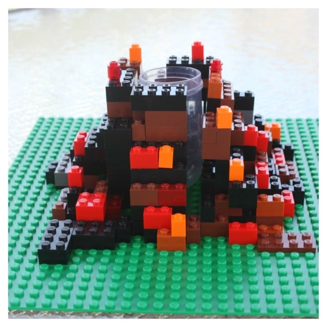 LEGO Volcano: How to Build an Erupting Baking Soda Science Experiment