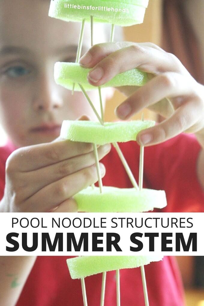 Pool Noodle Structures Summer Engineering STEM Challenge for Kids
