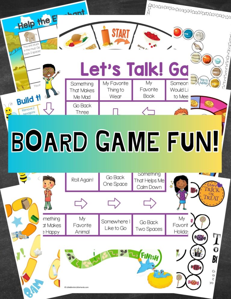 Printable Board Games For Kids - Little Bins for Little Hands