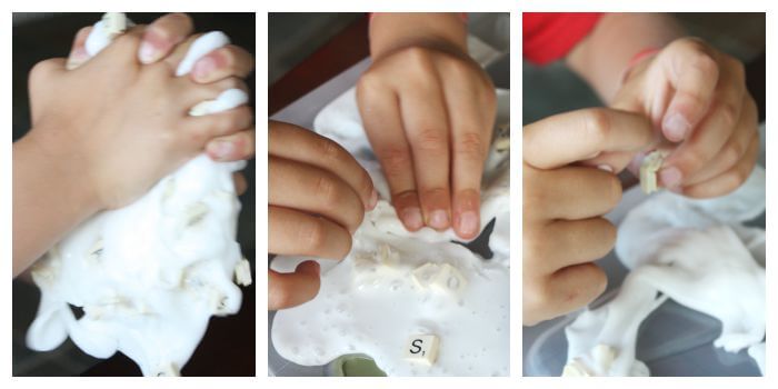 Fine Motor Letter Search Activity with Slime Sensory Play
