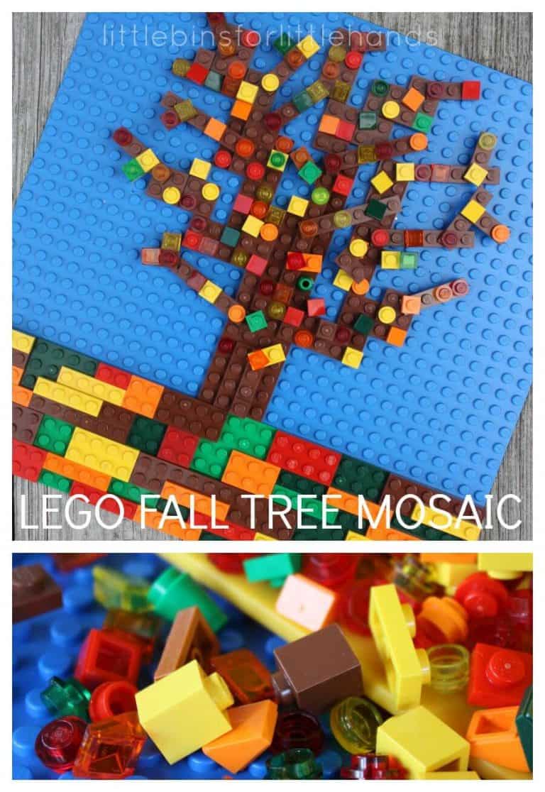 LEGO Fall Tree Mosaic STEAM Activity for Kids