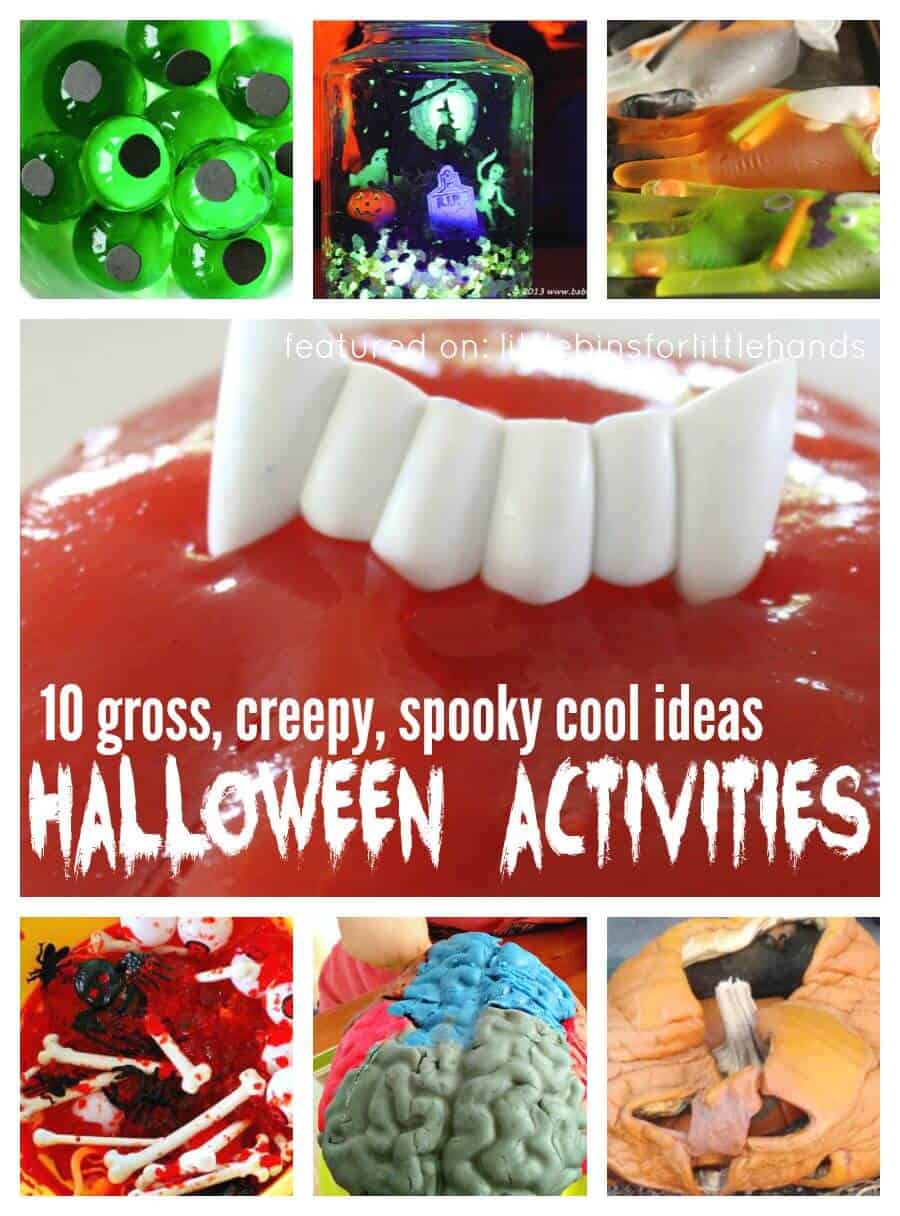 The best spooky Halloween activities and Halloween science experiments for kids! Includes Halloween sensory play ideas, halloween science experiments, and spooky Halloween ideas for young kids!
