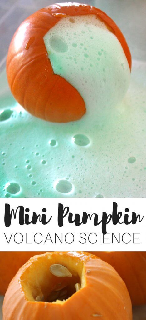 Mini pumpkin volcanos are an amazing way to explore fall science experiments and simple chemistry activities with kids.