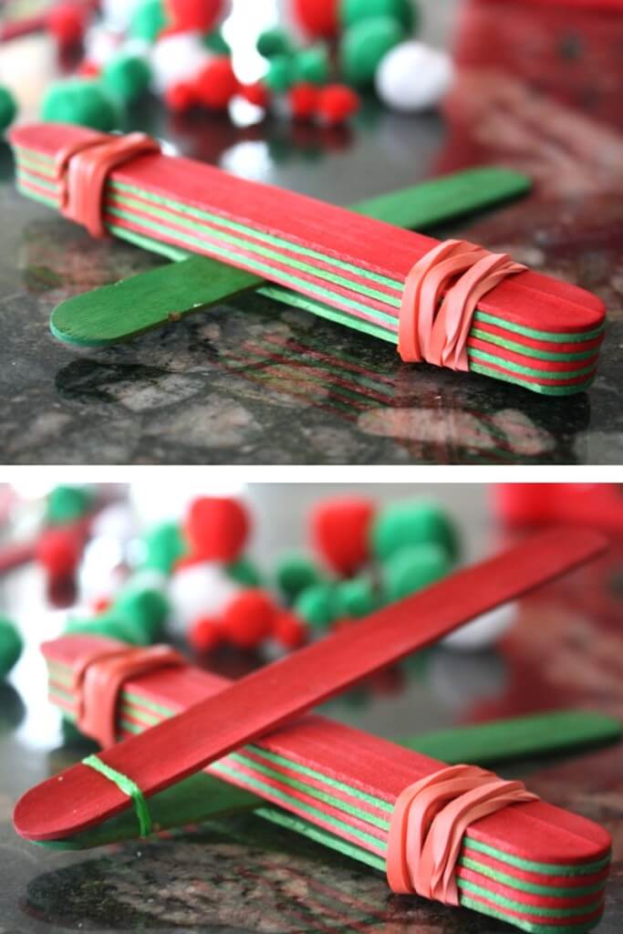 Christmas STEM activity simple catapult for kids to make