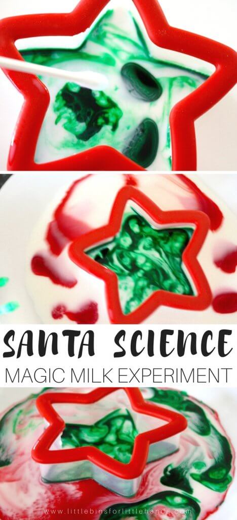 We all know Santa loves his milk and cookies and of course he would have to have magic milk for Christmas! Explore the magic of Christmas with a magical science experiment. Christmas magic milk science is perfect for our 25 Days of Christmas STEM Countdown Calendar this year because it's simple and fun to do! Please join us in our countdown this season and follow along with great science and STEM for kids.
