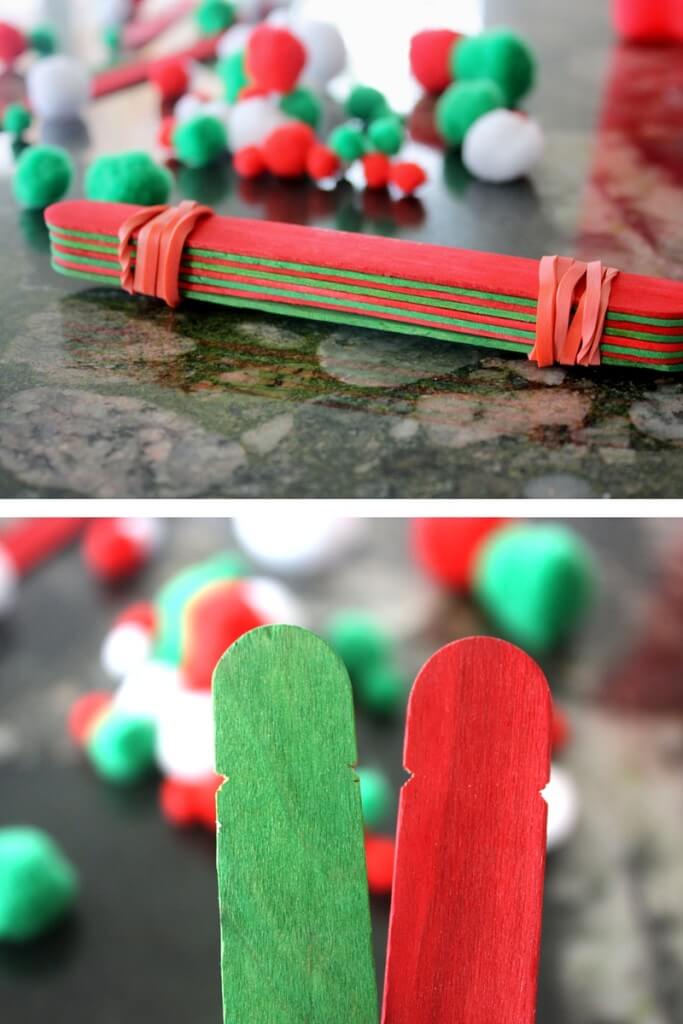 Christmas Simple Catapult Popsickle Sticks Rubber Bands