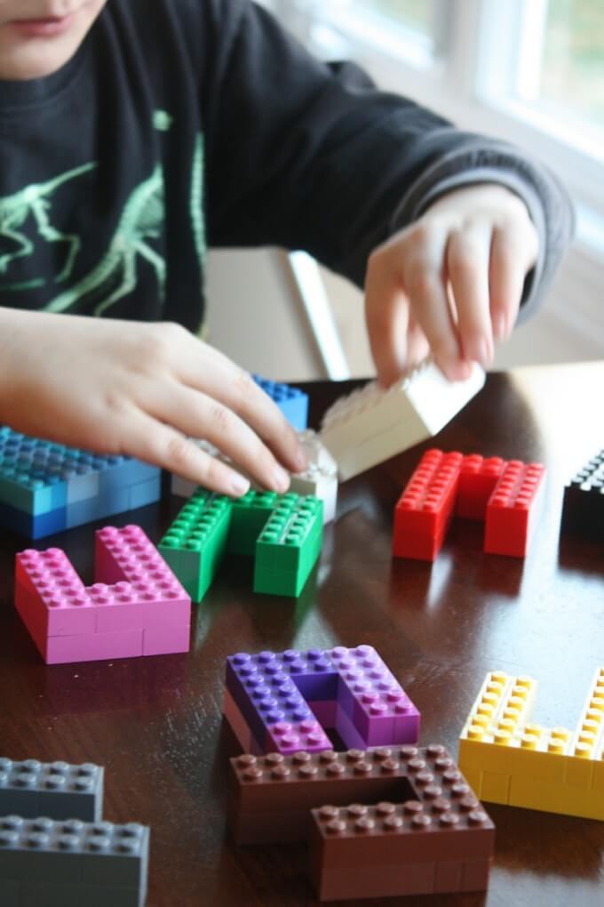 LEGO Tesselation tiling STEAM activity with LEGO blocks