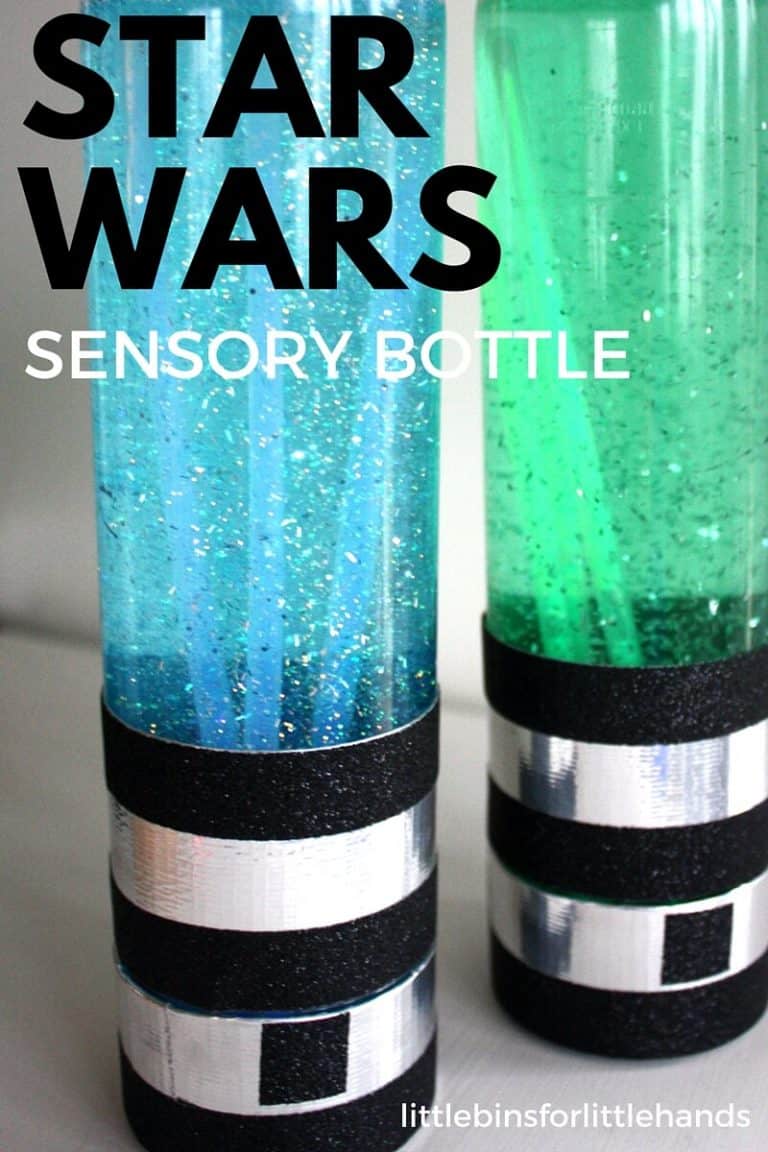 Light Saber Sensory Bottles Star Wars Activity