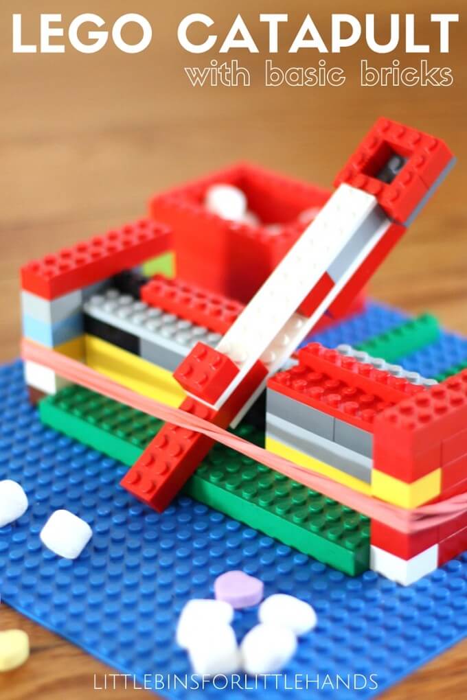 Easy LEGO Catapult and Tension Science Experiment for Kids
