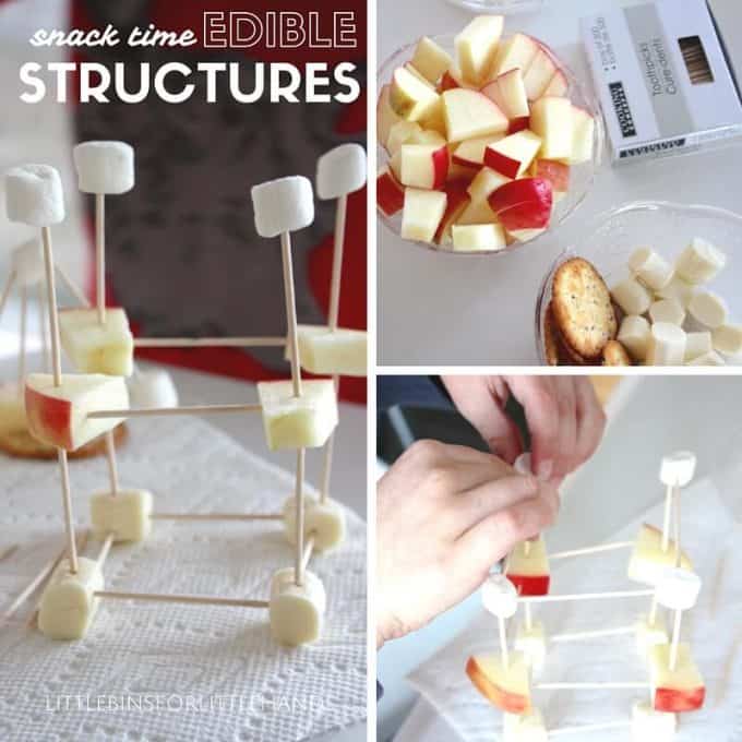 Edible structures STEM activity for kids