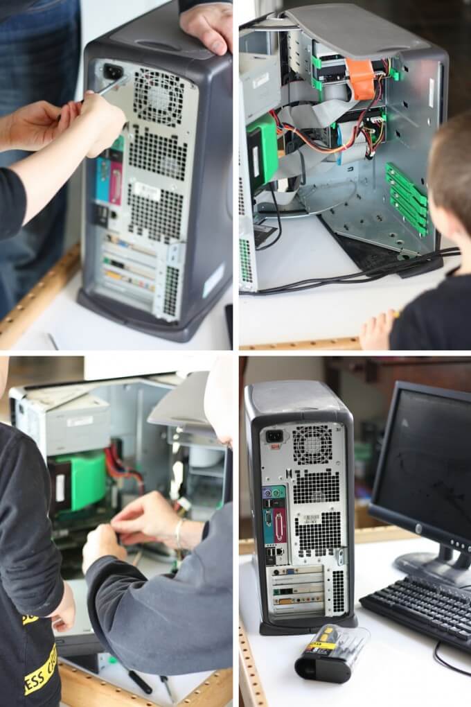 Kids Take Apart Computers Opening Up Computer Tower