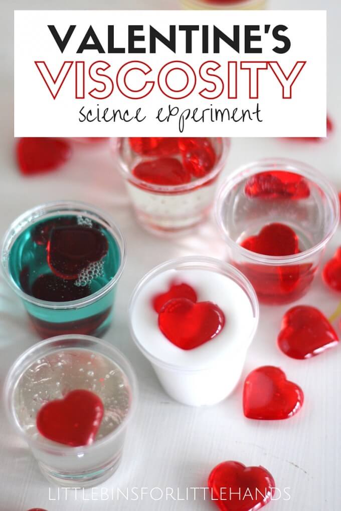 Valentines Day Viscosity Experiment and Science Activity for Kids