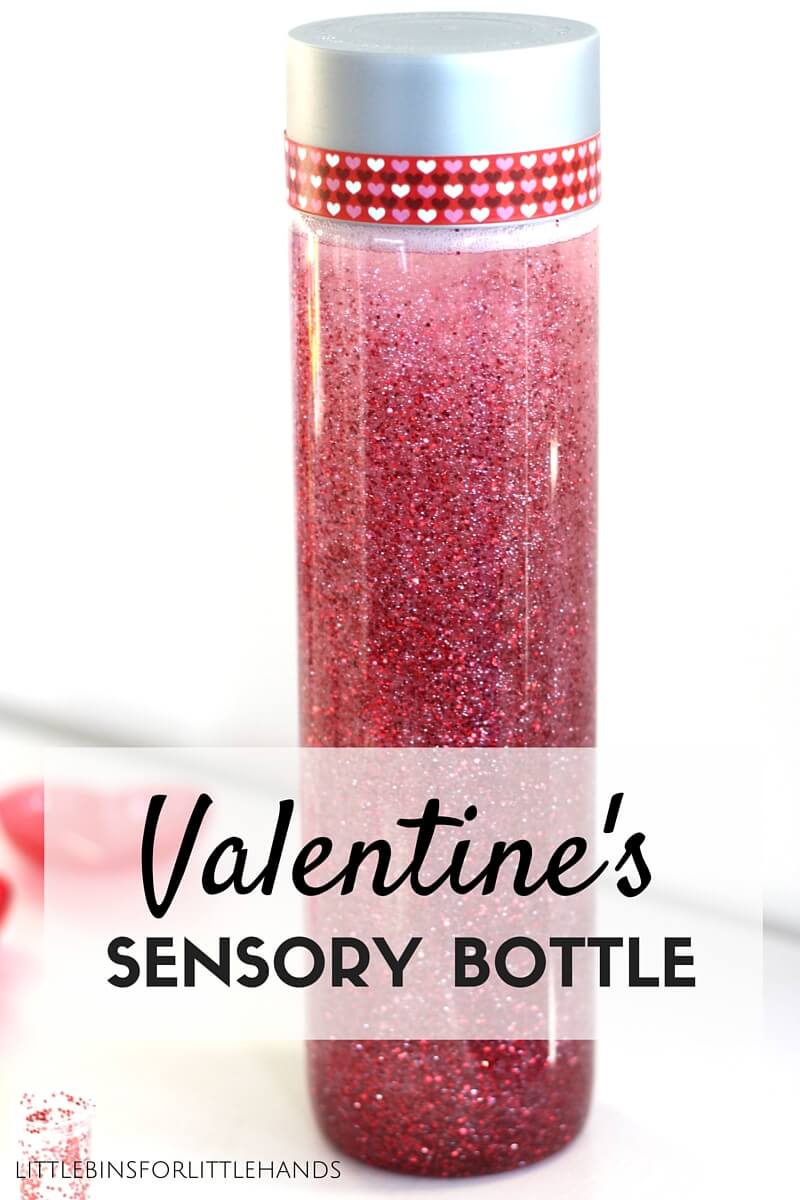 Easy Valentine Glitter Glue Sensory Bottle - Little Bins for
