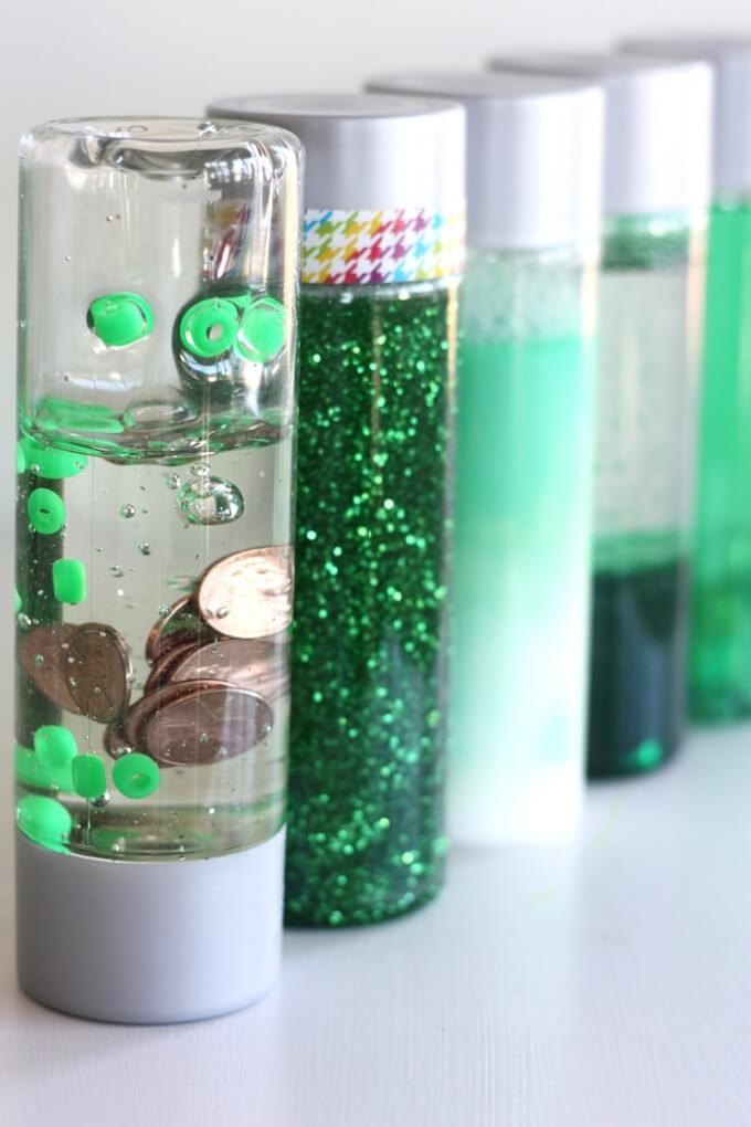 St Patricks Day Science Discovery Bottles and STEM Activity for kids