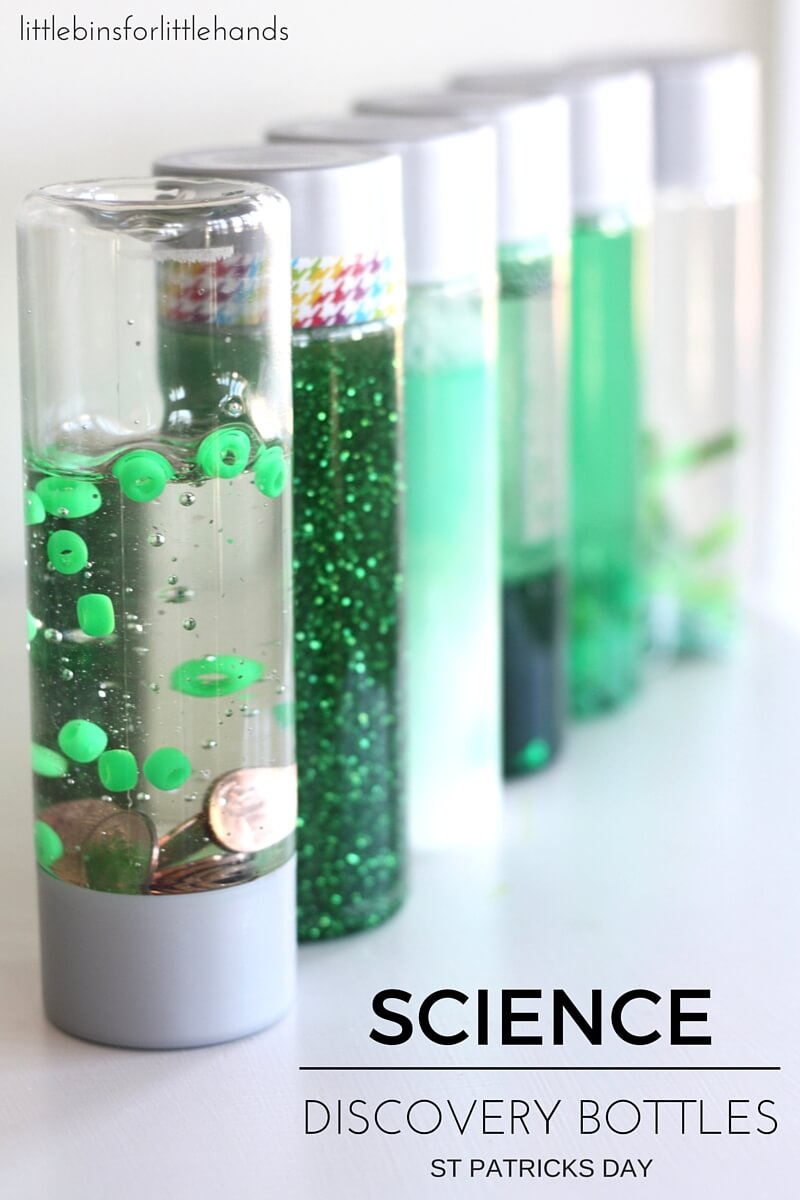 St Patricks Day Science Discovery Bottles STEM Activity for Kids