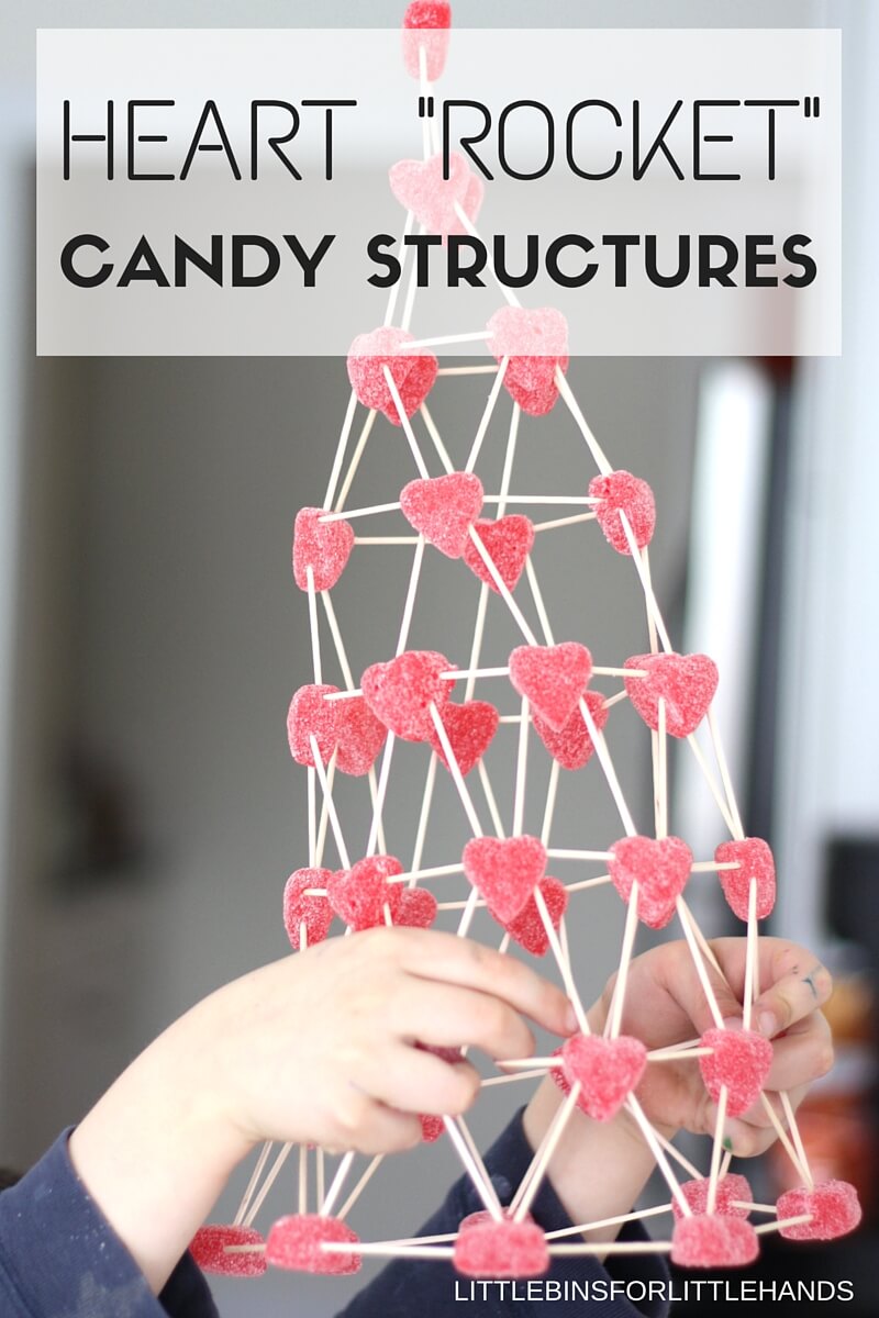 Valentines Day Candy Structures STEM Activity for Kids