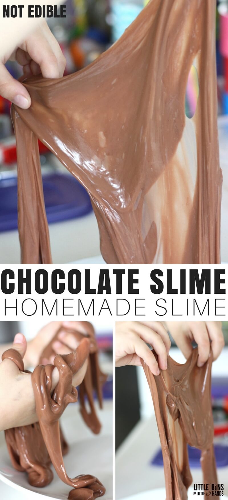 Learn how to make chocolate slime with kids using basic homemade slime recipes! Slime making is easy when you have great slime recipes to use. Hot chocolate slime is perfect for a winter slime theme. Slime making is also science and a great chemistry demonstrations. This chocolate theme slime is also great for scented sensory activities.